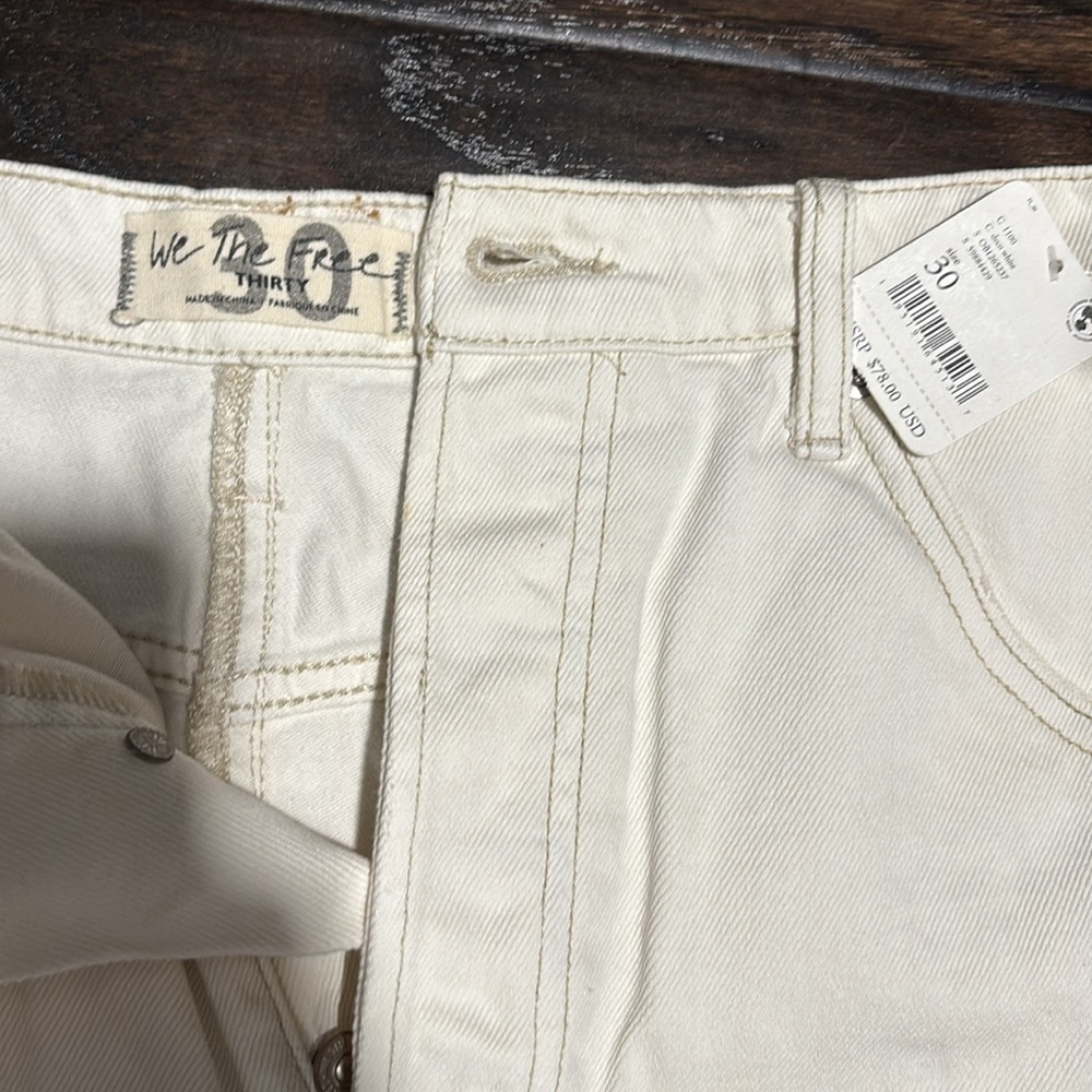 NWT We The Free Cream Denim Skirt - Picture 3 of 8